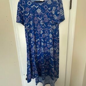 Blue Geometric Pattern Dress